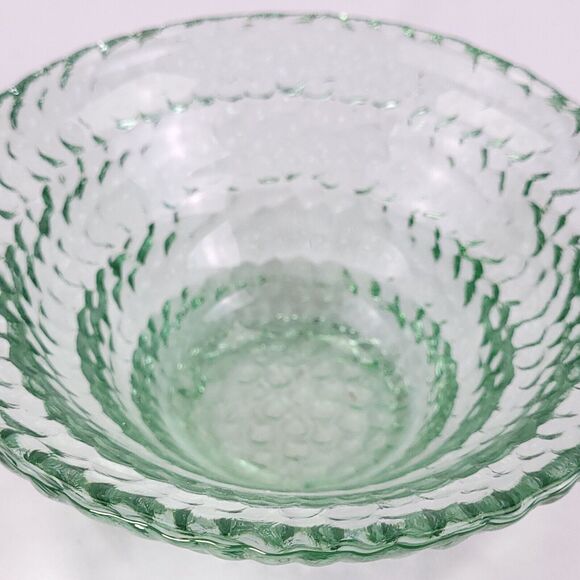 Heavy Aqua Glass Funnel Styled Bubble Glass Small Bowl - Picture 5 of 6